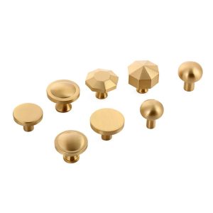 Modern Simple Single Hole Brass Knob Pure Copper and Golden Finish Nordic Style Wardrobe and Drawer Cabinet Door Handle