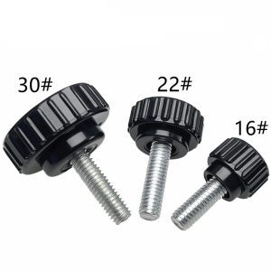 M4 M5 M6 M8 Plastic Black Round Head Knurled Knob Grips Thumb Screws
