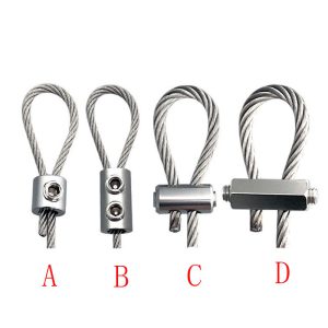 Factory Direct Sale Two Way Wire Lock Adjustable Wire Rope Looping Gripper Connectors Suspension Kit Bi-directional Cable Clamp