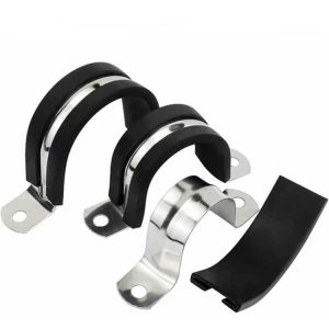 Customizable Stainless Steel 304 Cable Tube Clamp Factory OEM Rubber Cushioned Insulated Wire Clamp