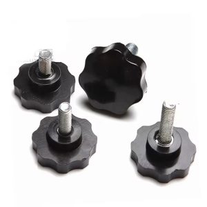 China Factory Stainless Steel Threaded-Stud Knobs with Black Handle Star Plastic Head Metric Measurement System Black Handle