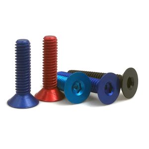 M4 Hex Socket Countersunk Head Flat Head Screws / Bolts Anodized Aluminum Alloy 4mm Metric for Bicycle
