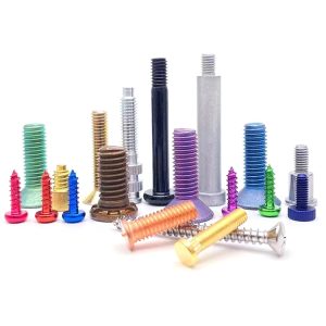 OEM ODM Brass Aluminum Titanium Anodized Stainless Steel Blue Industry Machine Screw Nylon Screw Tapping Screw DIN