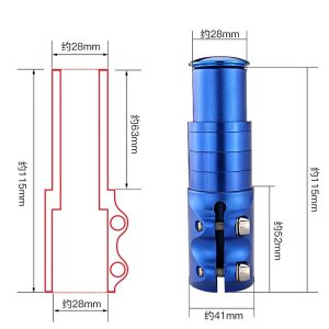 CX Mountain Bike Stem Front Fork Head Tube Booster Extender Al Alloy Frosted 122mm Customizable Color Riser