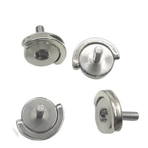 1/4 304 Stainless Steel Quick Release Plate Screws Hand-Tightening Ring Slotted Black Oxide Finish Nylon and Nickel Material