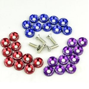 Aluminum  M6 Car Battery Guard Plate Washer Screw Refitting Fender License Plate Frame Screw Gasket